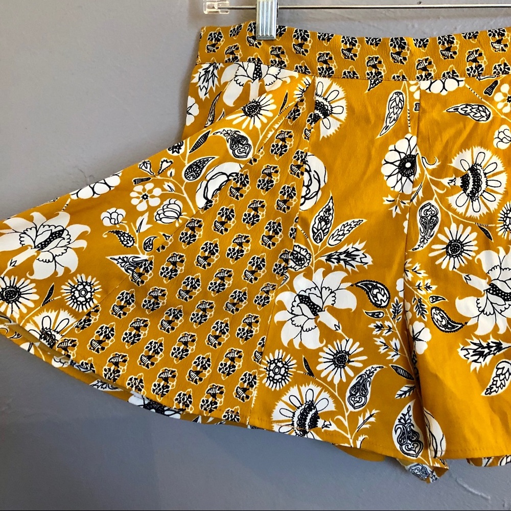 Mustard Floral Shorts